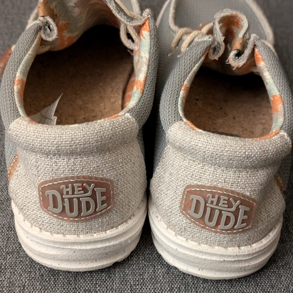 Hey Dude Wally Knit Cobblestone Men's Casual Gray White Shoes - Picture 6 of 16